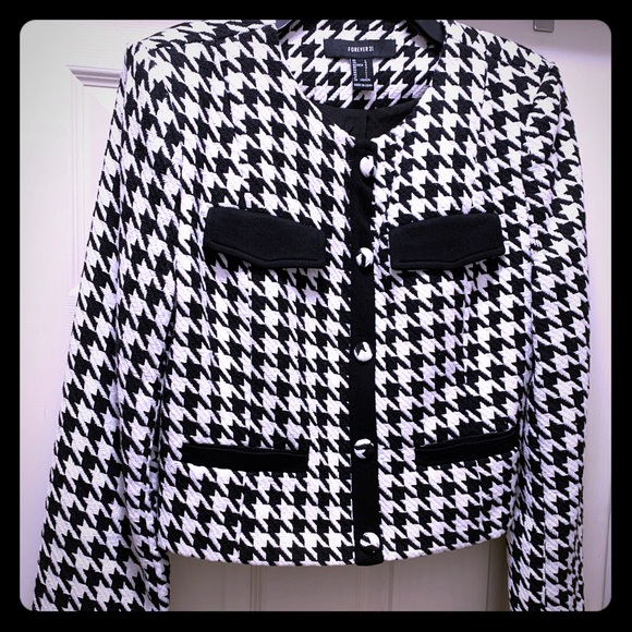 NWOT Houndstooth Blazer Large - Picture 1 of 9